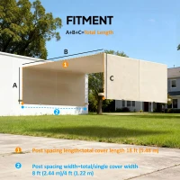 Outsunny 2 Pcs UV Protection Pergola Replacement Canopy, Pergola Shade Cover, Easy to Install, for 10' x 11.8' Pergola, Khaki(m-3)