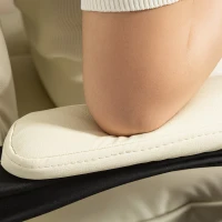 HOMCOM Executive Office Chair, Pet-Friendly Leather Ergonomic Desk Chair with Footrest, Swivel Recliner, Beige(m-10)