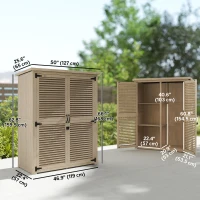 Outsunny 50" x 26" x 66" Wooden Garden Shed, Outdoor Storage Shed with Waterproof Asphalt Roof, Shelves, Natural(m-3)