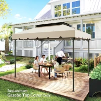 Outsunny 13' x 10' Gazebo Replacement Canopy, Gazebo Top Cover with Double Vented Roof for Garden Patio(TOP ONLY), Beige(m-9)