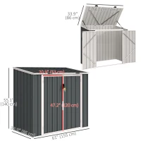 Outsunny 5ft x 3ft Outdoor Storage Shed, Garbage Bin Shed Organizer with Lockable Double Doors and Openable Lid(m-3)