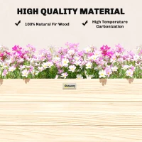 Outsunny 3.3 x 1.2 x 1.2 ft Garden Raised Bed Planter Grow Containers for Outdoor Patio Plant Flower Vegetable Pot, Natural(m-5)