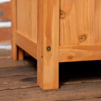 Outsunny Raised Garden Bed with Trellis, Wooden Raised Planter Box with Corner Trellis, Outdoor Garden Bed for Patio & Balcony(m-10)