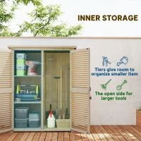 Outsunny 50" x 26" x 66" Wooden Garden Shed, Outdoor Storage Shed with Waterproof Asphalt Roof, Shelves, Natural(m-4)