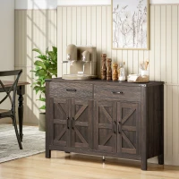 HOMCOM Sideboard Buffet Cabinet, Farmhouse Kitchen Storage Cabinet w/ 2 Drawers and Shelves for Living Room, Entryway(m-1)