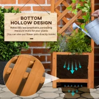 Outsunny Raised Garden Bed with Trellis, Wooden Raised Planter Box with Corner Trellis, Outdoor Garden Bed for Patio & Balcony(m-5)