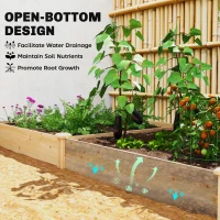 Outsunny Wooden Raised Garden Bed, Outdoor Planter Box with Divider and Open Bottom for Flowers, Herbs, Vegetables, DIY Painting(m-5)