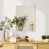 HOMCOM 22" x 30" Bathroom Mirror for Wall, Rectangular Mirror for Living Room, Bedroom, Entryway, White(m-1)