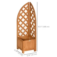 Outsunny Raised Garden Bed with Trellis, Wooden Raised Planter Box with Corner Trellis, Outdoor Garden Bed for Patio & Balcony(m-3)