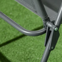 Outsunny 3 Pieces Bistro Set, Foldable Patio Furniture Set with Mesh Chairs, Glass Table for Garden, Balcony, Charcoal Grey(m-9)