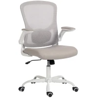 HOMCOM Ergonomic Mesh Office Chair with 4D Lumbar Support, Swivel Desk Chair with Flip-up Armrests, Tilt Function, Grey(m-2)