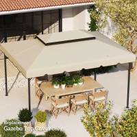 Outsunny 13' x 10' Gazebo Replacement Canopy, Gazebo Top Cover with Double Vented Roof for Garden Patio(TOP ONLY), Beige(m-8)
