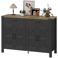 HOMCOM Sideboard Buffet Cabinet, Farmhouse Kitchen Storage Cabinet w/ 2 Drawers and Shelves for Living Room, Entryway(m-2)