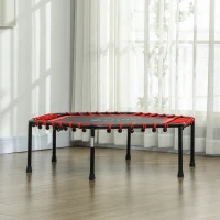 Soozier 45" Rebounder Trampoline for Adult, Quiet Bungee Rebounder with LED Lights Remote Control, Red(m-7)