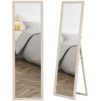 HOMCOM 64" x 21" Full Length Mirror, Standing, Wall-Mounted or Leaning Against Wall, for Bedroom, Living Room, White(m-11)
