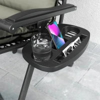 Outsunny 2pcs Reclining Zero Gravity Chair with Adjustable Backrest, Folding Garden Sun Lounger with Removable Cushion, Grey(m-10)