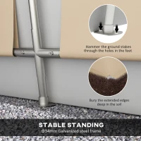 Outsunny 11' x 20' Portable Garage, Heavy Duty Carport Canopy with Ventilation Windows and Large Roll-up Door, Khaki(m-5)