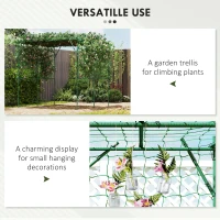 Outsunny Garden Arch Cucumber Trellis for Climbing Plants, 7.3 FT Tall Metal Plant Trellis Support with Climbing Net, Green(m-7)
