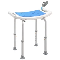 HOMCOM Height Adjustable Shower Chair, 20.5"W Aluminum Shower Stool for Inside Shower with Suction Cup Feet, EVA Padded Bath Seat for Senior, Elderly, Disabled(m-2)