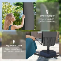 Outsunny 87-Inch Patio Umbrella Cover for for 10ft to 13ft Outdoor Offset Umbrella, Black(m-6)