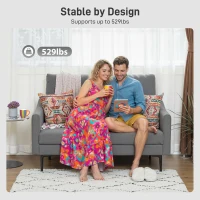 HOMCOM 2 Seater Sofa, Small Modern Couch with High-Resilience Foam, Thicken Padding, Button Tufted, Grey(m-5)