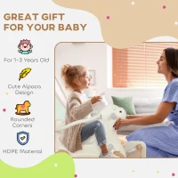 Qaba 5 in 1 Rocking Horse for Toddlers 1-6 Years with Balance Board, Push Handle, 4 Smooth Wheels, Brown(m-7)