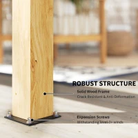 Outsunny 10' x 14' Wooden Gazebo, Hardtop Lean-to Gazebo Pergola with Galvanized Steel Sloped Roof, Bar Shelf, Natural Wood(m-6)