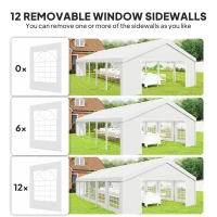 Outsunny 20' x 40' Party Tent, Outdoor Canopy Tent with 12 Removable Window Sidewalls for Parties, Wedding, Events, BBQ(m-5)