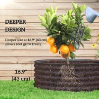 Outsunny Galvanized Raised Flower Bed, 4 x 4 x 1.5 ft Outdoor Metal Raised Bed with Safety Edging and Gloves, Dark Grey(m-4)