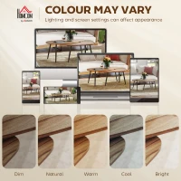 HOMCOM 2 Pieces Coffee Table Set for Living Room, Industrial Nest of Tables with Steel Legs, Brown(m-6)