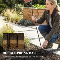 Outsunny 57" Outdoor Bird House with Pole, Metal Bird Houses for Outside, Double-Hole Birdhouse Outdoor Decoration, Red(m-6)