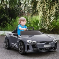 Aosom Ride-On Toy On Car with Remote Control, 12V 3.1 MPH Electric Ride for Kids w/ Suspension System, Horn Honking, Grey(m-8)