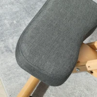 HOMCOM Ergonomic Kneeling Chair, Posture Chair with Rubberwood Frame, Wheels for Office, Posture Correction, Dark Grey(m-10)