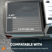 Outsunny 6.5ft Soft Tri-Fold Truck Bed Tonneau Cover for 6.4/6.5 ft Bed, Truck Bed Cover with Seal Strip, Black(m-4)