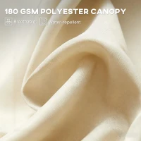 Outsunny 15' Outdoor Patio Umbrella with Twin Canopy Sunshade Steel Table Umbrella with Lift Crank Beige(m-6)