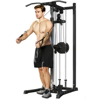 Soozier Cable Station Dual Pulley System with Pull up Bar and 14 Adjustable Positions(m-11)