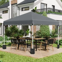 Outsunny 10' x 10' Pop Up Canopy with Sidewalls, Roller Bag, Height Adjustable Instant Tent for Outdoor, Garden, Patio, Dark Grey(m-8)