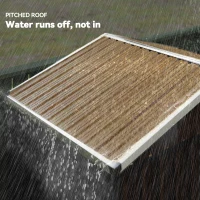 Outsunny 4.5 x 3ft Outdoor Storage Shed, Waterproof Metal Garden Shed with Lockable Door for Backyard, Patio, Lawn, Wood Grain(m-6)