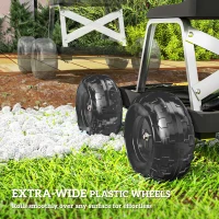 Outsunny Garden Seat with Wheels, Rolling Garden Stool with Tool Tray, Cart for Outdoor Work, 19.7" x 19.3" x 12.6", Black(m-6)