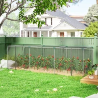 Outsunny Galvanized Steel Crop Cage, Plant Protection Tent with Zippered Door, 12' x 4', Black(m-8)