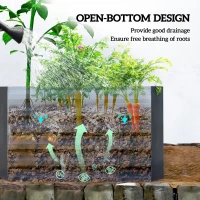 Outsunny 6' x 3' x 2' Raised Garden Bed, Galvanized Planter Box for Growing Flowers, Herbs and Vegetables, Dark Grey(m-6)