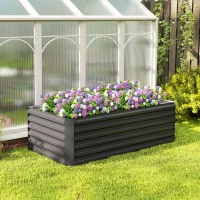 Outsunny 6' x 3' x 2' Raised Garden Bed, Galvanized Planter Box for Growing Flowers, Herbs and Vegetables, Dark Grey(m-9)