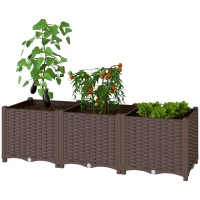 Outsunny Plastic Raised Garden Bed with Legs, Self Watering Elevated Planter Boxes with Drainage Holes and Plugs(m-2)