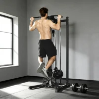 Soozier Cable Station Dual Pulley System with Pull up Bar and 14 Adjustable Positions(m-8)