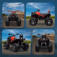 Aosom Kids Ride-on Car, 12V/10AH Four Wheeler Kids ATV, Battery Powered Off-Road Quad with MP3, Headlights, Suspension, 1.8-5 mph, Red(m-10)