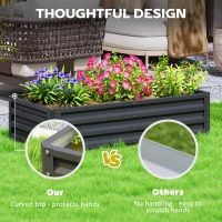 Outsunny Galvanized Raised Garden Bed, Outdoor Planter Box for Vegetables, Flowers, Herbs, 4' x 2' x 1', Black(m-7)