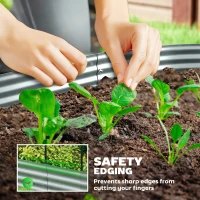 Outsunny Galvanised Raised Garden Bed with Arched Trellis, 5 x 3 x 6ft Metal Outdoor Planter Box with Open Bottom, Silver(m-9)