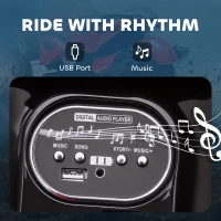 Qaba 12V Kids ATV with Suspension Wheels, Soft Start, LED Lights, Music, Red(m-6)