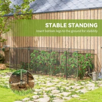 Outsunny Galvanized Steel Crop Cage, Plant Protection Tent with Zippered Door, 12' x 4', Black(m-7)