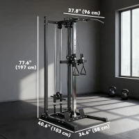 Soozier Cable Station Dual Pulley System with Pull up Bar and 14 Adjustable Positions(m-3)